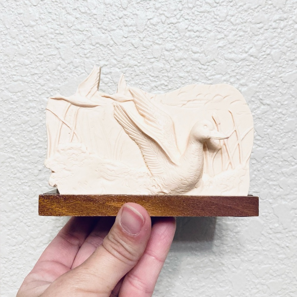 Vintage Russ Berry Co. 3D Duck Letter / Napkin Holder Wood new in box
